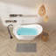 Baignoire de trempage autoportante 59 po en acrylique moderne avec drain en nickel brossé et trop-plein de conception linéaire minimaliste incluse, certifiée Cupc