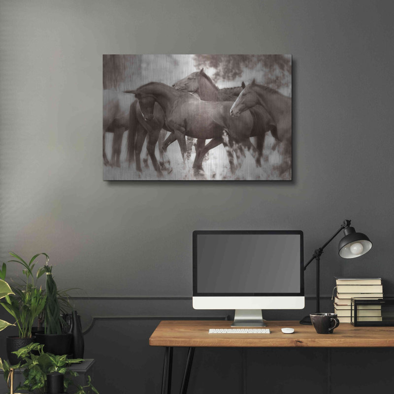 Métal de luxe «The Herd» par Lisa Dearing, métal «The Herd» par Lisa Dearing, H 24 po x l 36 po