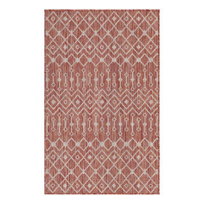 Tapis rouge rouille intérieur / extérieur Julieta