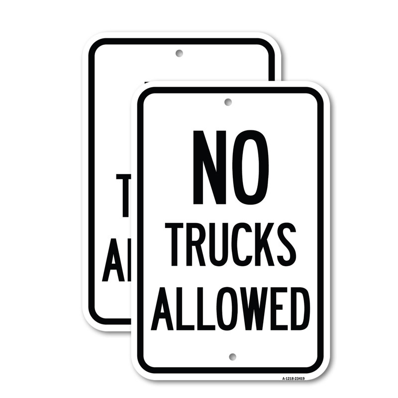 Enseigne en aluminium «No camions permis»