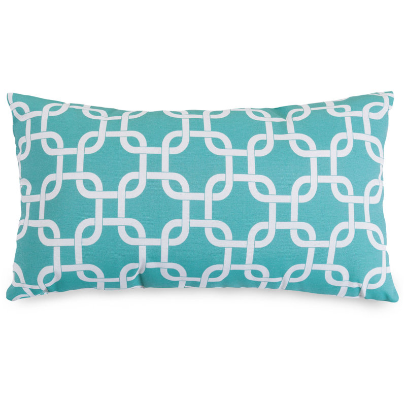 Coussin extérieur Roysum, Bleu sarcelle, 12 po x 20 po, Rectangulaire