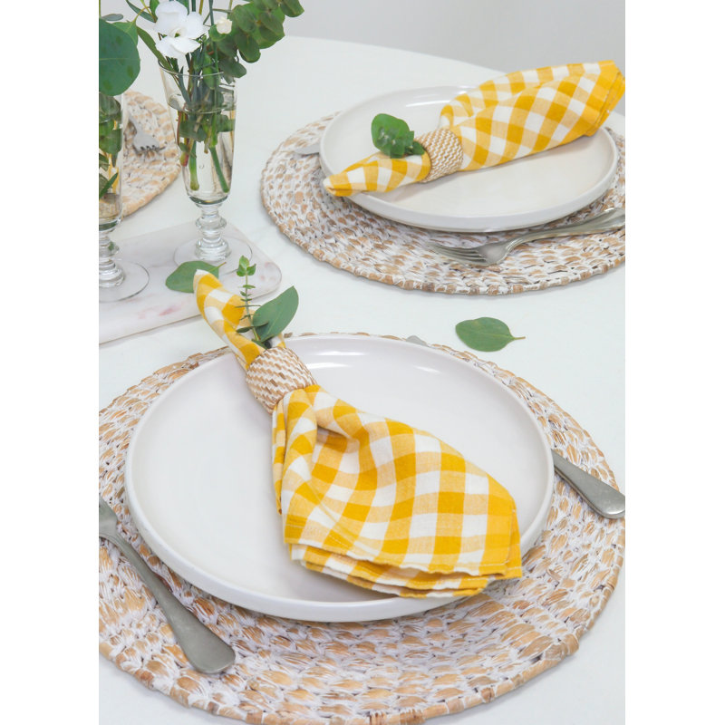 Alessandro Linen Gingham Napkin, Mustard