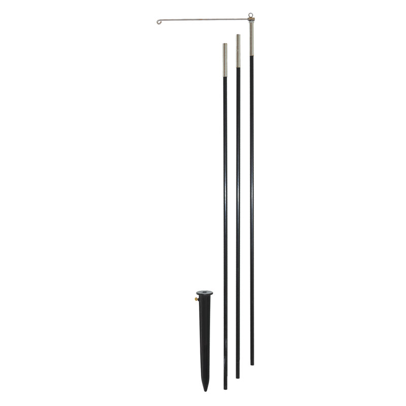 Heavy Duty 10 ft Black Fiberglass Pole with Swiveling Arm