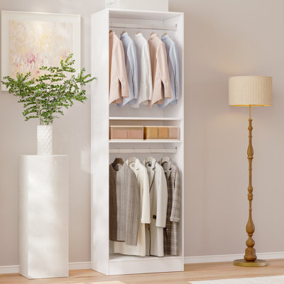 79" Closet Storage System, Wardrobe With Two Hanging Zones