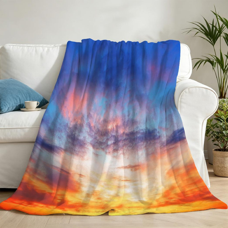 Jeté transparent en flanelle de polaire ultra douce, impression d'un soir, Jeté 50 po x 60 po
