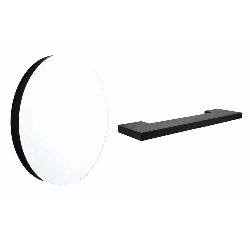Tablette flottante en chêne Solace (tablette seulement), H 1,5 po x l 25 po x P 6,5 po, Chêne minuit