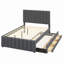 Lit plateforme tapissier avec lit gigogne et 3 tiroirs Eamon-125986675