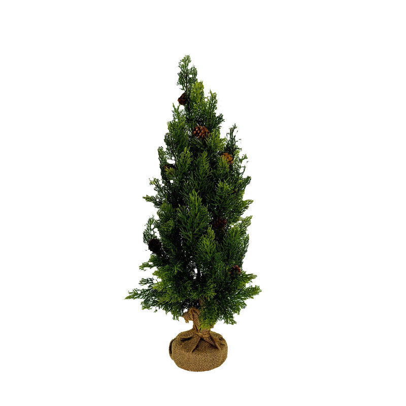 Arbre de table artificiel en toile de jute 24 po