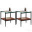 Ensemble de 3 tables basses et tables de bout, table en verre trempé avec panneau de fibres à densité moyenne, tables modernes pour le salon - verre transparent-129933967-129933968