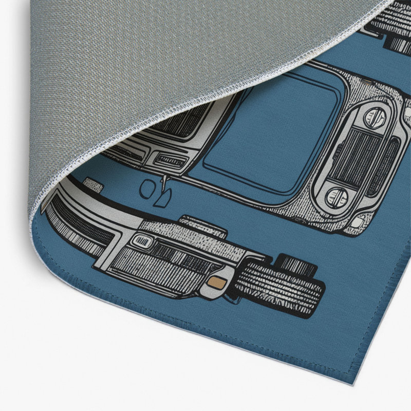 Tapis intérieur et extérieur bleu Transport, Rectangulaire 8 pi x 10 pi