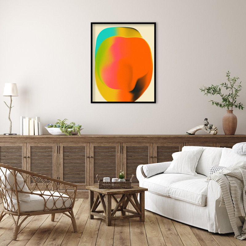 Smudge 2 by Jazzberry Blue, Black Framed, 41" H x 33" W