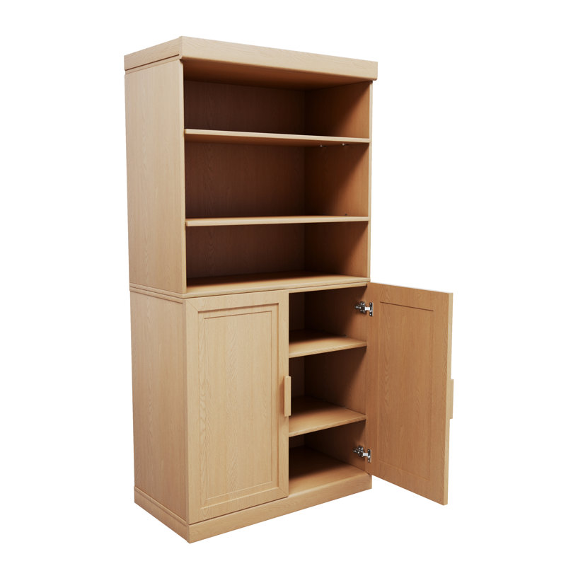 Armoire de rangement haute de 62 po avec tablette réglable Elias, Chêne