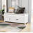 Linen Upholstered Storage Bench