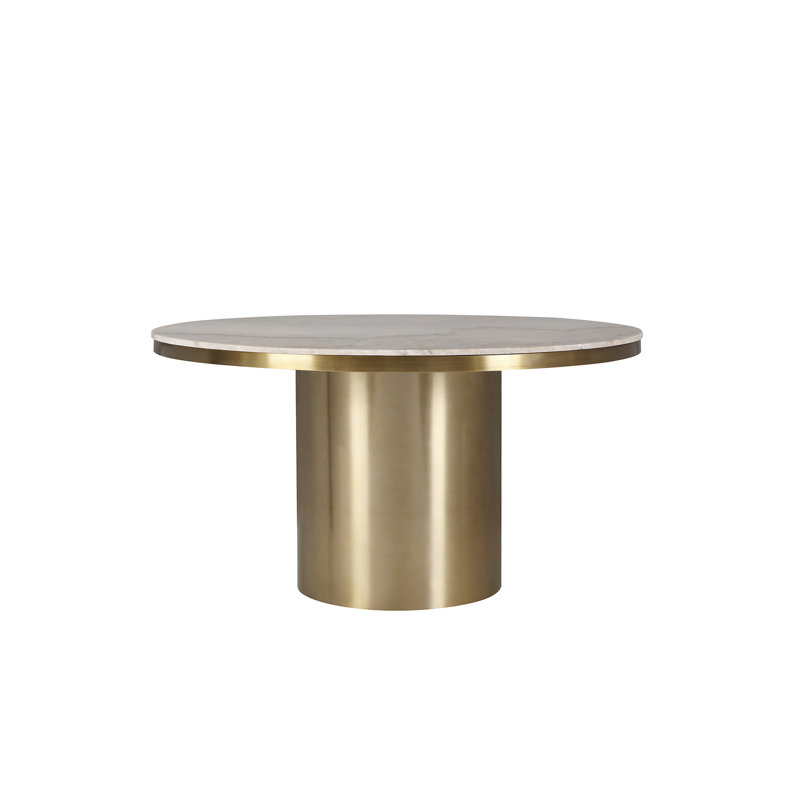 Camden Round Marble Dining Table, 55.12" L x 55.12" W