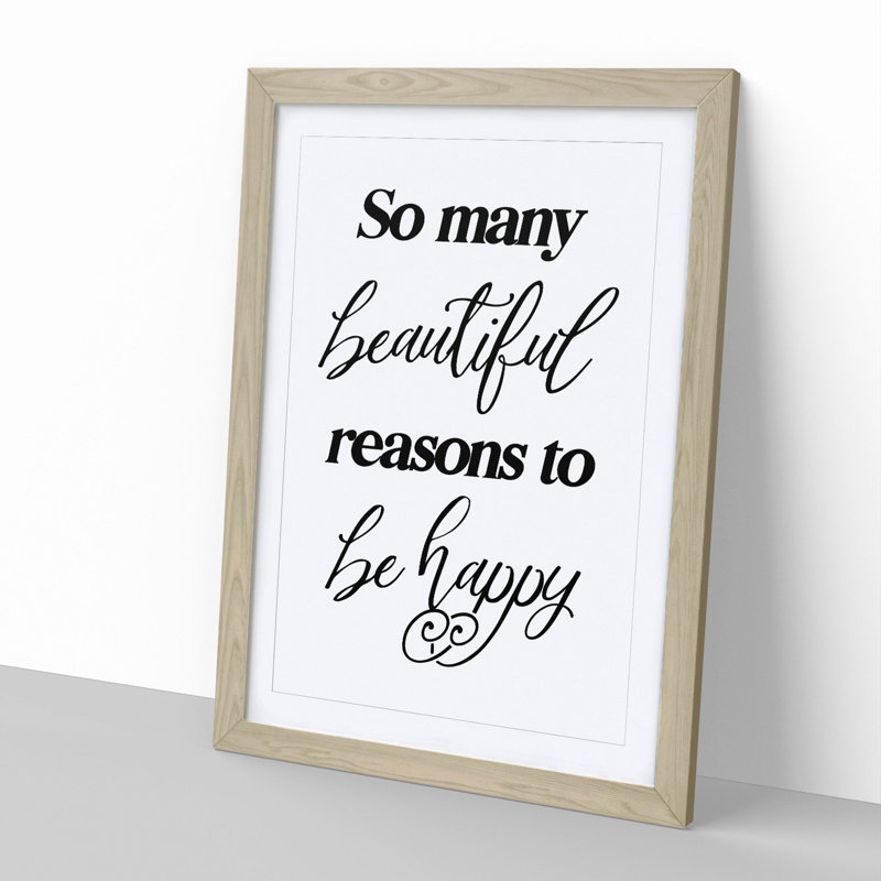 So Many Beautiful Reasons - Single Picture Frame Print on Wood, Oak Framed, 48cm H x 36cm W x 2cm D