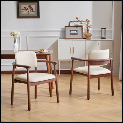 2 - Pack Dining Room Chairs, Sturdy Rubber Wood, Comfortable PU Foam Seat, Ideal For Home & Kitchen