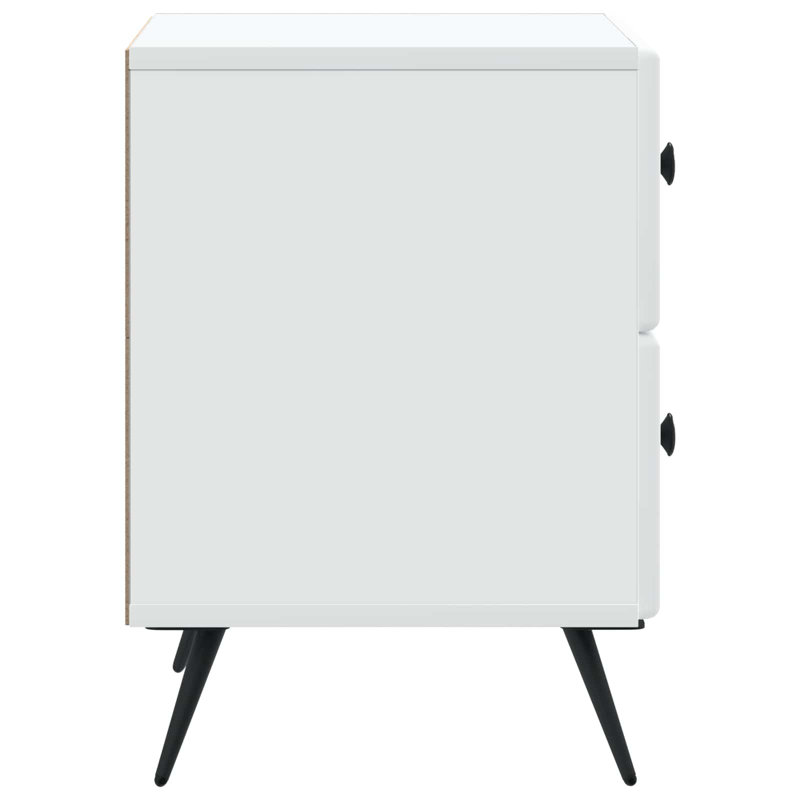 43cm W Manufactured Wood Bedside Table, White