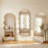 Modern Irregular Full-length Mirror With Aluminum Frame, Wall-mounted Or Free-standing Design-1398271481-1398271482