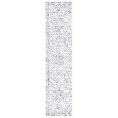 Lowrey Oriental Machine Woven Jute/Polypropylene/Latex Area Rug in Ivory Gray/Black