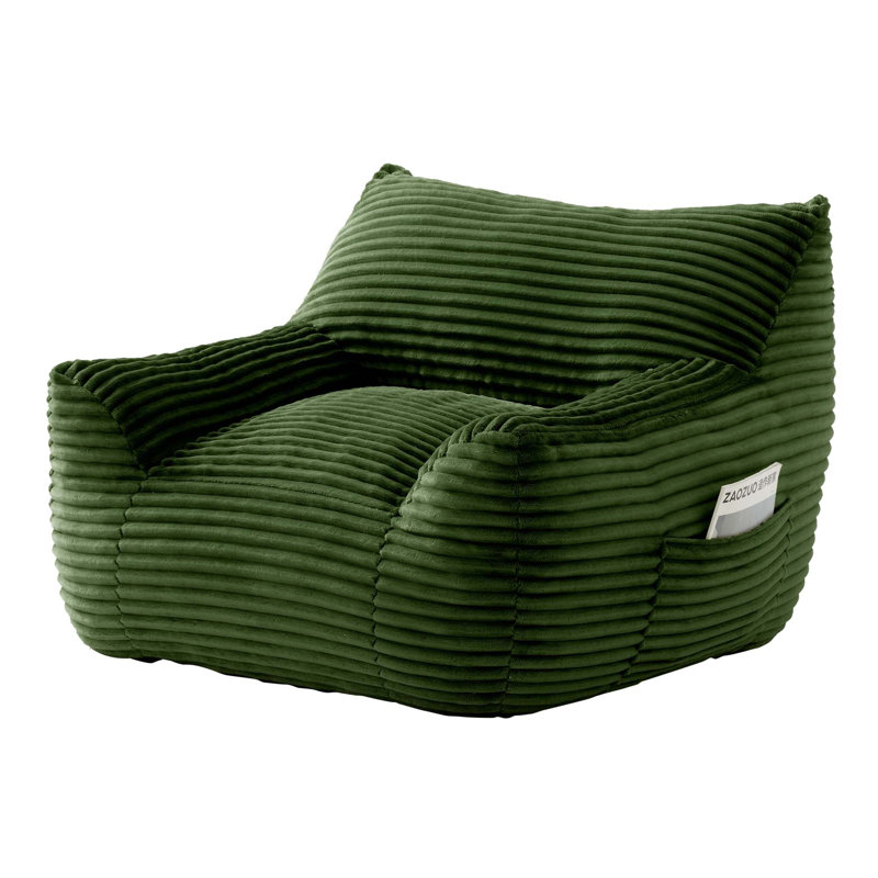 Fauteuil à billes surdimensionné pour adultes, Tissu vert