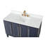 Meuble-lavabo moderne autoportant Tennant Brand 48 pouces, bleu marine Bertone, lavabo simple, comptoir en quartz blanc, entièrement assemblé
