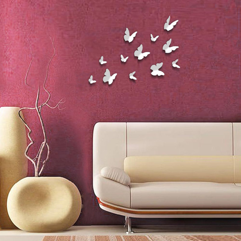 Décalcomanie murale papillon 3d, Blanc