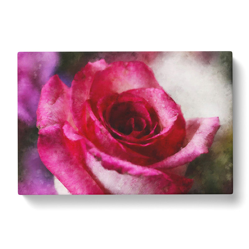 Pink Rose Flower Vol.7 - Wrapped Canvas, 40cm H x 60cm W x 3cm D