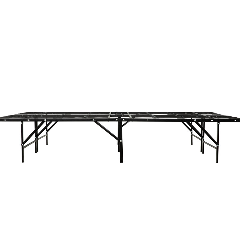 Structure de lit en métal, base de matelas grand lit, base de lit, métal, noir, Grand lit