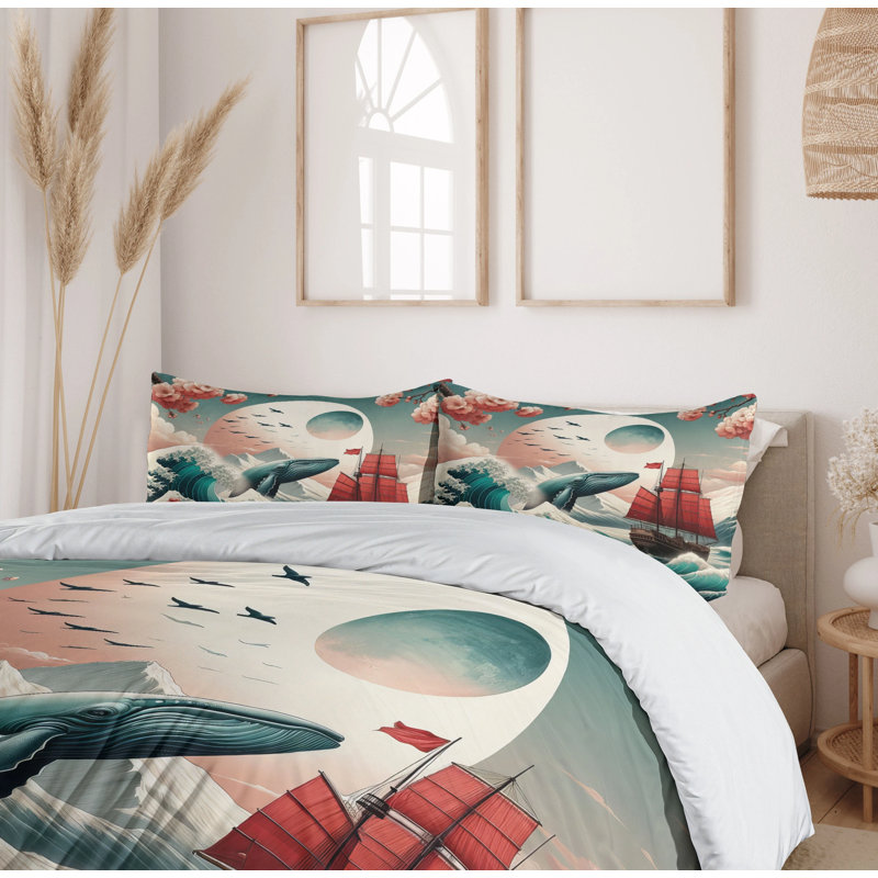 Nautical Duvet Cover, California King Duvet Cover + 2 Standard Shams