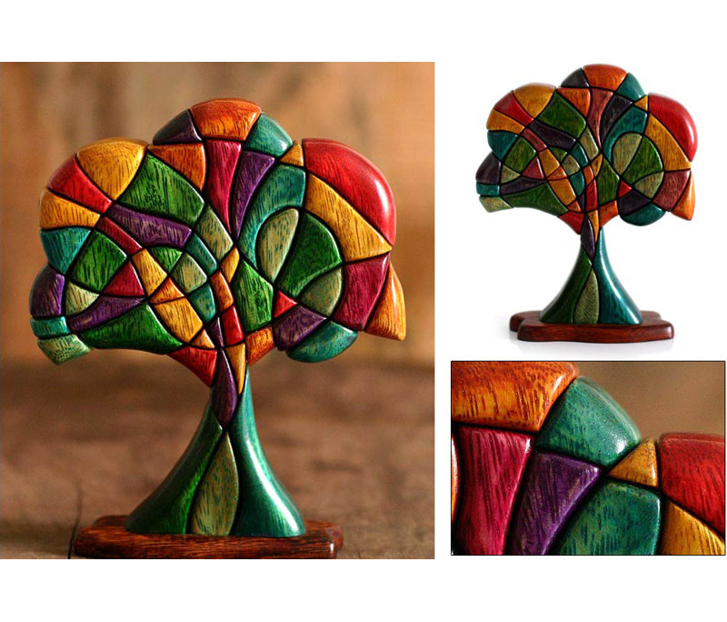 Sculpture en bois d'acajou et de cèdre Ehrenberg