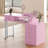 Manicure Nail Table For Nail Tech With Visible Display Desktop, Nail Workstation With Dust Collector, Wrist Cushion And 4 Large Drawers, Pink