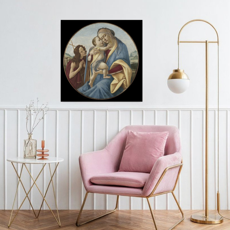 Virgin And Child With The Young Saint John The Baptist, C.1490 Abstract Contemporary Landscape Wall Art Print by Sandro Botticelli - Wrapped Canvas Print