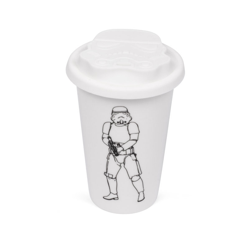 Thumbs Up Ceramic Travel Mug, White