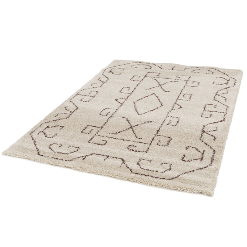Barrowman Woven Beige/Red Rug, Rectangle 160 x 230cm
