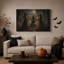 «Three Witches with Glowing Orbs In Moonlit Forest», art mural sur toile-379554221