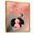 Toile avec cadre flottant or
