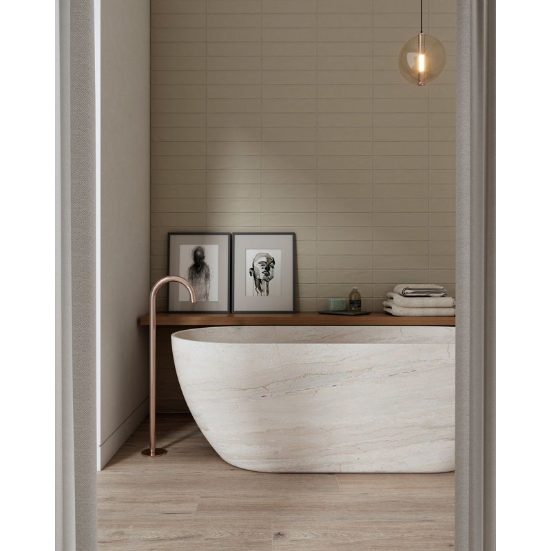 Chateau 3in.x12in. Ceramic Subway Tile, Greige Matte