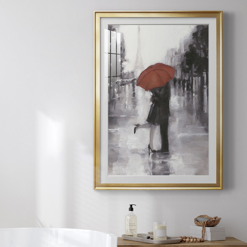 Caught In The Rain Caught In The Rain par - Impression sur, Cadre doré, H 42,5 po x l 30,5 po x P 1 po