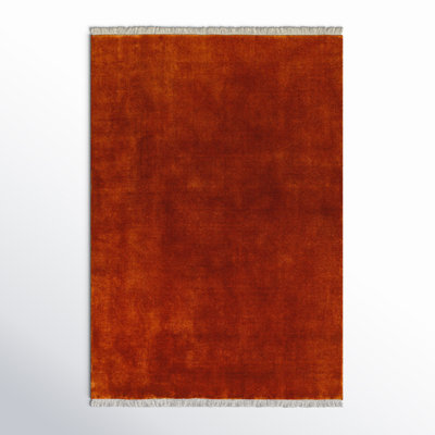 Clio Hand Loomed Wool Area Rug in Red