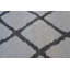 Tapis décoratif à poils longs fabriqué à la main à motif géométrique de couleur crème/gris-26126335