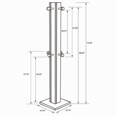Walnut Engineered Wood Coat Rack