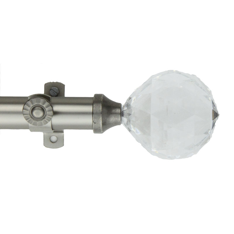 Tringle à rideaux simple Cairo, l 66 à 120 po, Nickel satiné