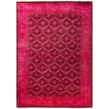 Overdyed Hand-Knotted Wool Modern-Contemporary Pink Area Rug 9' 9" x 6' 10"