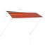 Dakota Fields 350cm W x 150cm D Fabric Orange/Brown Cover Retractable Patio Awning