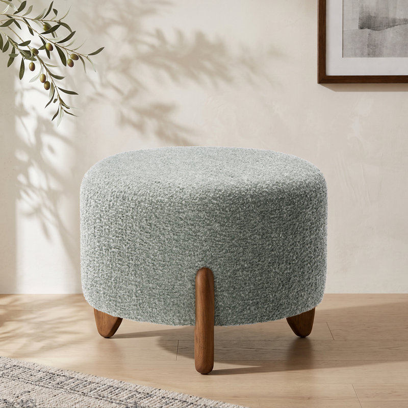 Pouf en chenille de 51 cm de large, Vert