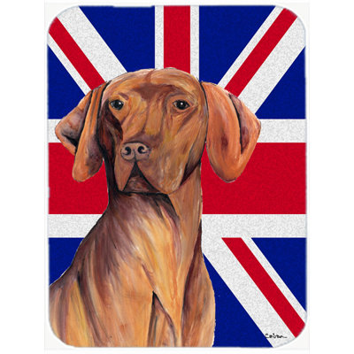 Vizsla à trésors avec panneau de coupe en verre à drapeau anglais britannique caroline Union Jack
