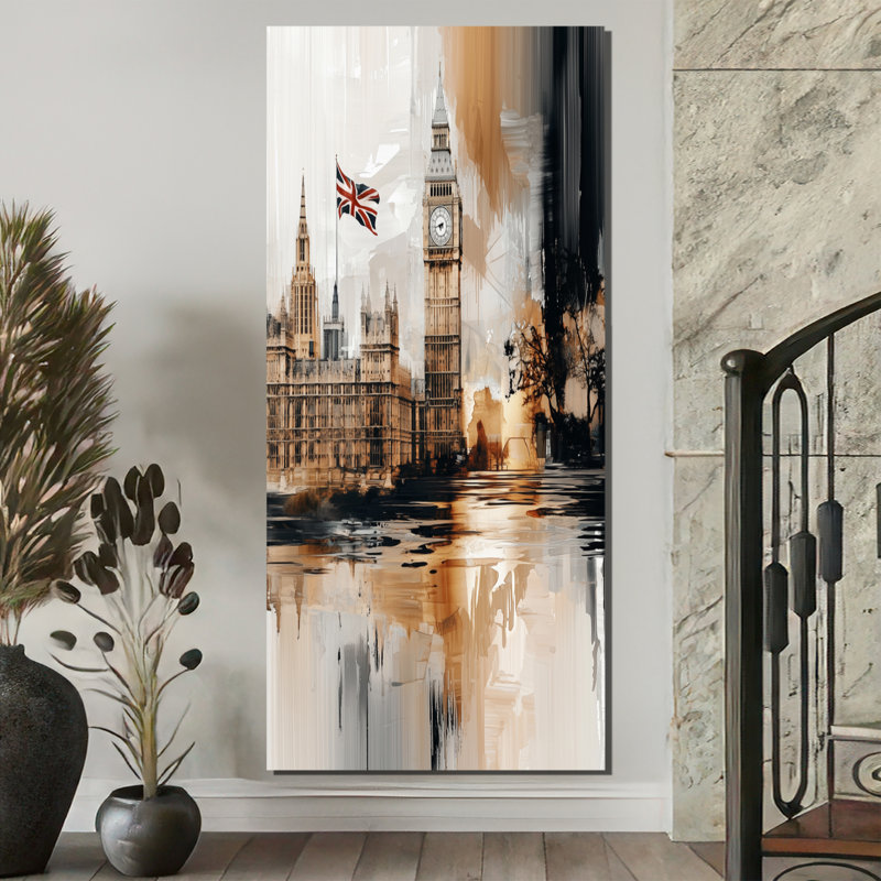 Art sur toile Big Ben Glow In England II, H 60 po x l 28 po, Toile tendue, Ne s’applique pas