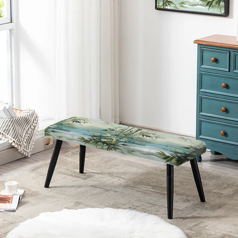 Banc rembourré tropical en bambou Zen tropical