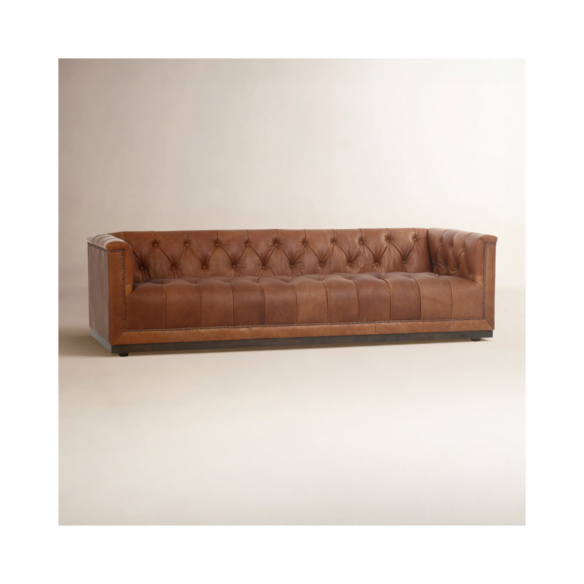 Byer 95'' Upholstered Sofa, Heirloom Sienna Genuine Leather