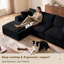 Canapé modulaire Boneless de 108 po pour le salon, canapé modulaire en L 4 pièces avec velours côtelé moelleux, assise profonde, emballage de compression, aucun assemblage requis-1873110129